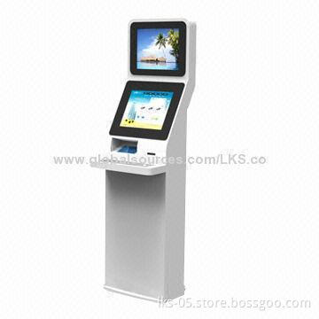 Free Standing Kiosk with Dual-screen, 19-inch LCD Touch Screen